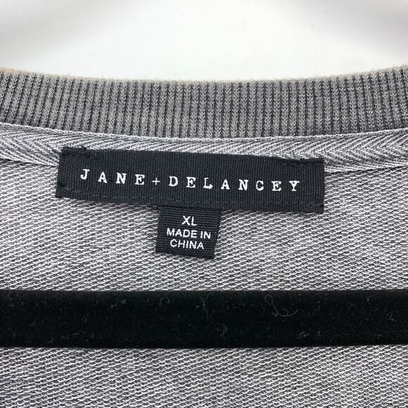 Jane + Delancey Womens Gray Mineral Wash V-Stitch Tunic Sweatshirt XL 3/4 Sleeve - Picture 5 of 6